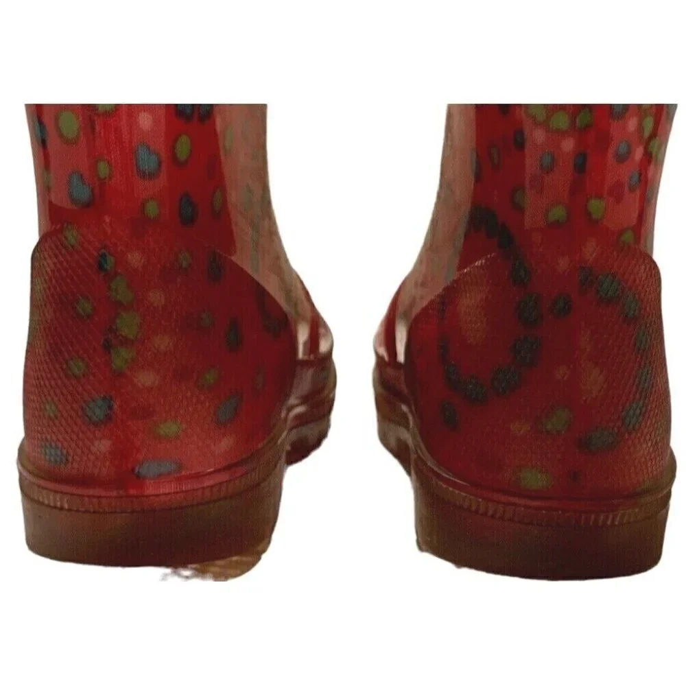 Girls Rain Boots Size 7/8 Multicolor Hearts